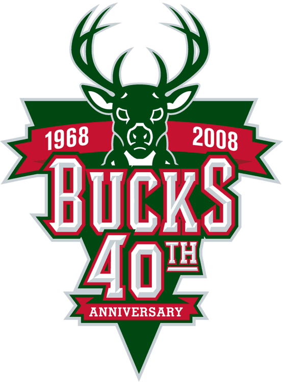 Milwaukee Bucks 2008 Anniversary Logo t shirts DIY iron ons